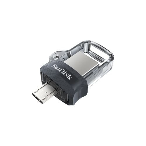 Sandisk Ultra Dual m3.0 USB flash drive 256 GB USB Type-A / Micro-USB 3.2 Gen 1 (3.1 Gen 1) Black,Silver,Transparent (SDDD3-256G-G46)