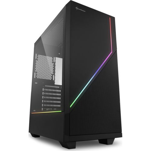 Sharkoon RGB FLOW black, tempered glass side (4044951028146)