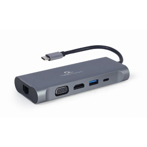 Gembird A-CM-COMBO7-01 interface hub USB 3.2 Gen 1 (3.1 Gen 1) Type-A 625 Mbit/s Grey (A-CM-COMBO7-01)