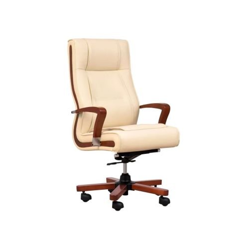 AMBASSADOR cream leather armchair (A841 BEIGE)