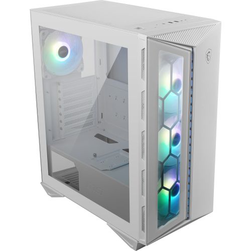 MSI MPG GUNGNIR 110R WHITE Mid Tower Gaming Computer Case 'White, 4x 120mm ARGB Fan, 1 to 6 ARGB Control board, USB Type-C, Tempered Glass, Center, ATX, mATX, mini-ITX' (306-7G10W21-W57)