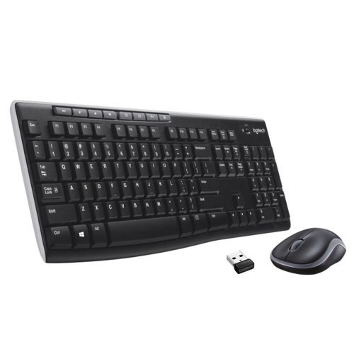 Logitech Wireless Combo MK270 keyboard Mouse included RF Wireless QWERTY Black, Silver (920-004508)