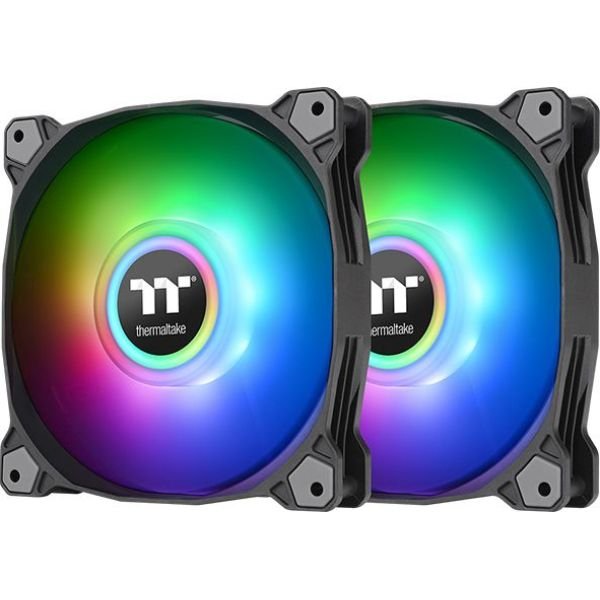 Thermaltake Pure Duo 14 ARGB Sync Radiator Fan black / transparent, set of 2, 1x controller (CL-F116-PL14SW-A) Thermaltake Pure Duo 14 ARGB Sync Radiator Fan black / transparent, set of 2, 1x controller (CL-F116-PL14SW-A)