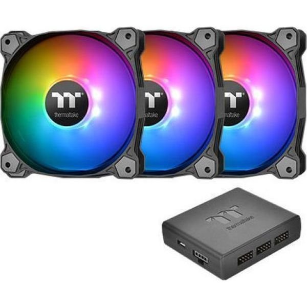 Thermaltake Pure Plus 12 RGB Radiator Fan TT Premium Edition black, set of 3, 1x controller (CL-F063-PL12SW-A) Thermaltake Pure Plus 12 RGB Radiator Fan TT Premium Edition black, set of 3, 1x controller (CL-F063-PL12SW-A)