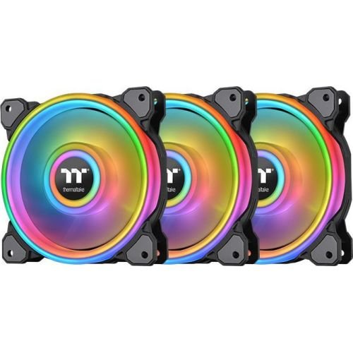 Thermaltake Riing Quad 12 RGB Radiator Fan TT Premium Edition 3 Pack black, set of 3, 1x controller (CL-F088-PL12SW-A)