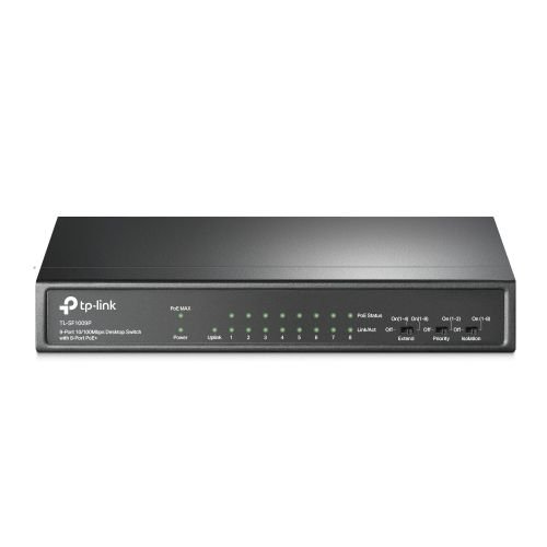 TP-LINK 9-Port 10/100Mbps Desktop Switch with 8-Port PoE+ (TL-SF1009P) v1
