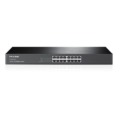 TP-LINK TL-SF1016 Unmanaged Fast Ethernet (10/100) 1U Black v1 (TL-SF1016)