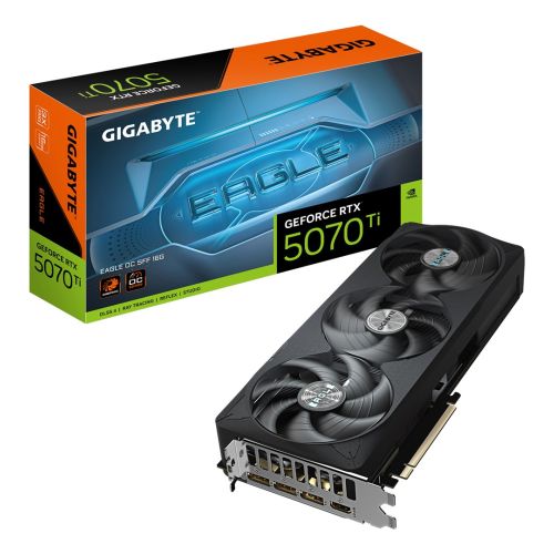 GIGABYTE GeForce RTX 5070 Ti EAGLE OC SFF 16G Graphics Card - 16GB GDDR7, 256bit, PCI-E 5.0, 2542 MHz Core Clock, 3 x DP 2.1a, 1 x HDMI 2.1b, NVIDIA DLSS 4, GV-N507TEAGLE OC-16GD (GV-N507TEAGLE OC-16GD)