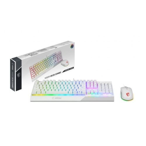MSI Vigor GK30 Combo USB QWERTY Keyboard + Mouse GM11 White (S11-04US319-CLA)