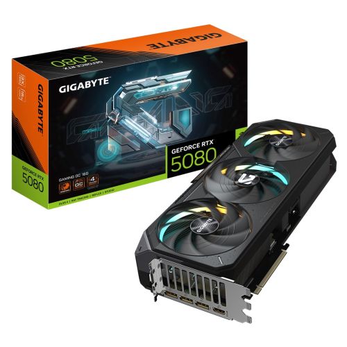 GIGABYTE GeForce RTX 5080 GAMING OC 16G Graphics Card - 16GB GDDR7, 256bit, PCI-E 5.0, 2730MHz Core Clock, 3 x DisplayPort, 1 x HDMI, GV-N5080GAMING OC-16GD (GV-N5080GAMING OC-16GD)