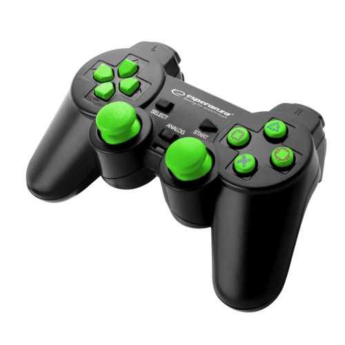 Esperanza EGG107G Gaming Controller Gamepad PC,Playstation 3 Analogue / Digital USB 2.0 Black/Green (EGG107G)