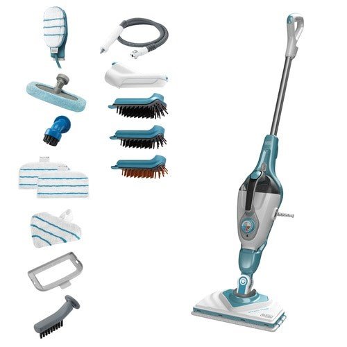 Black & Decker BHSM1610DSM Portable steam cleaner 0.5 L 1600 W Aqua colour, White (BHSM1610DSM)