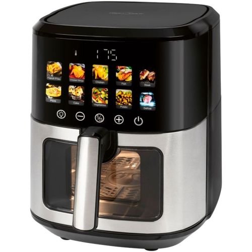 ProfiCook PC-FR 1286 H fryer Single 6.5 L Stand-alone 1700 W Hot air fryer Black, Stainless steel (PC-FR 1286 H)
