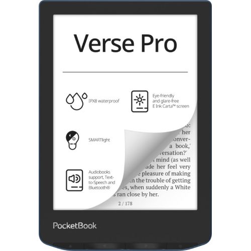 PocketBook Verse Pro e-book reader Touchscreen 16 GB Wi-Fi Black, Blue (PB634-A-WW)