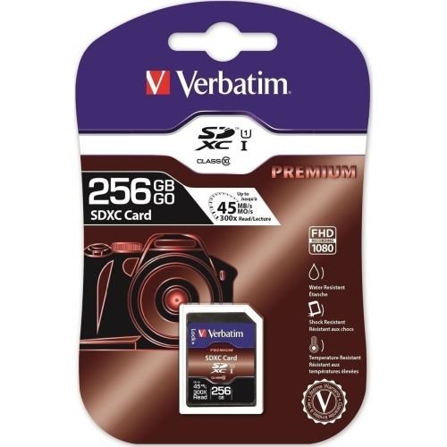 Verbatim 256 GB SDXC black, UHS-I U1, Class 10 (44026)
