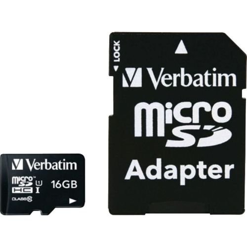 Verbatim microSDHC 16 GB Class 10 black, incl. adapter to SDHC (44082)