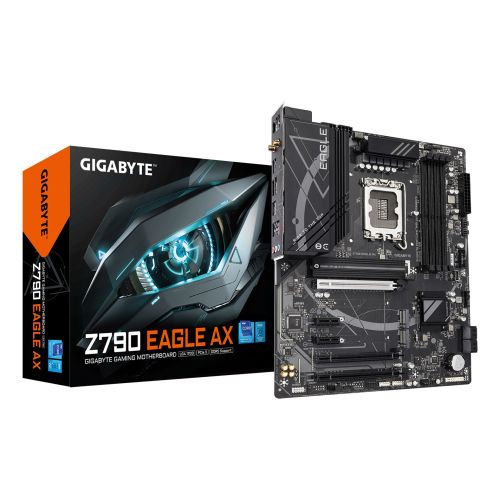 GIGABYTE Z790 EAGLE AX Motherboard - Supports Intel Core 14th Gen CPUs, 12+1+１Phases Digital VRM, up to 7600MHz DDR5 (OC), 3xPCIe 4.0 M.2, Wi-Fi 6E, 2.5GbE LAN, USB 3.2 Gen 2 (Z790 EAGLE AX)
