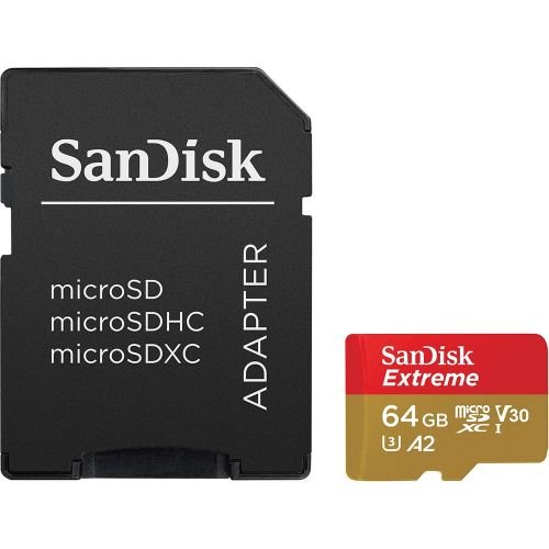 SanDisk Extreme 64 GB MicroSDXC UHS-I Class 10 + adapter (SDSQXAH-064G-GN6AA)