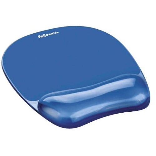 Fellowes Mouse Mat Wrist Support - Crystals Gel Mouse Pad with Non Slip Rubber Base - Ergonomic Mouse Mat for Computer, Laptop, Home Office Use - Compatible with Laser and Optical Mice - Blue (9114120)