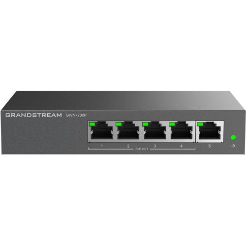 Grandstream GWN 7700P 5xGbE, 4xPOE, unmanaged switch (GWN7700P)