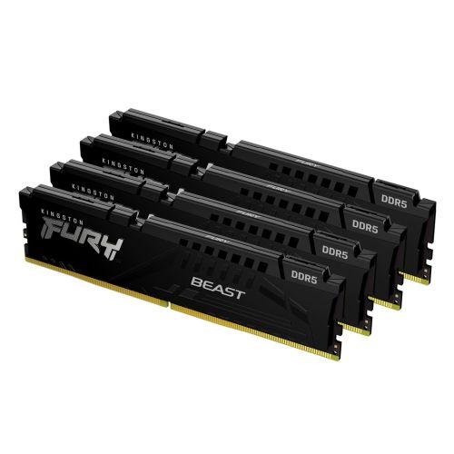 Kingston Technology FURY 128GB 5200MT/s DDR5 CL40 DIMM (Kit of 4) Beast Black XMP (KF552C40BBK4-128)