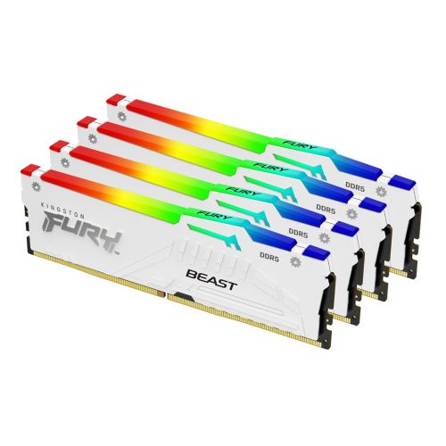 Kingston Technology FURY 128GB 5600MT/s DDR5 CL40 DIMM (Kit of 4) Beast White RGB XMP (KF556C40BWAK4-128)