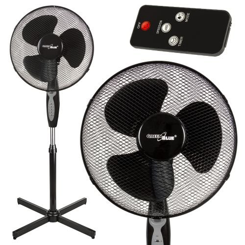 GreenBlue GB580 Floor fan 40W with 3 levels of airflow 1.25m high 1.5m of cable with remote control and timer up to 7.5h GB580 (GB580)