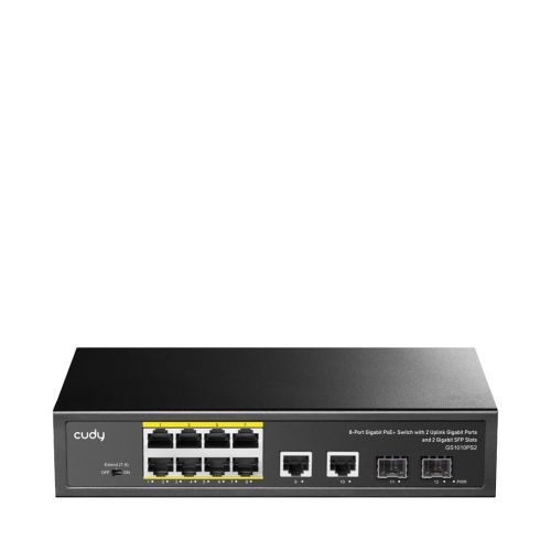 Cudy GS1010PS2 network switch Unmanaged Gigabit Ethernet (10/100/1000) Power over Ethernet (PoE) Black (GS1010PS2)