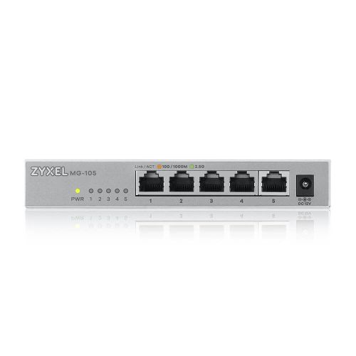Zyxel MG-105 Unmanaged 2.5G Ethernet (100/1000/2500) Steel (MG-105-ZZ0101F)