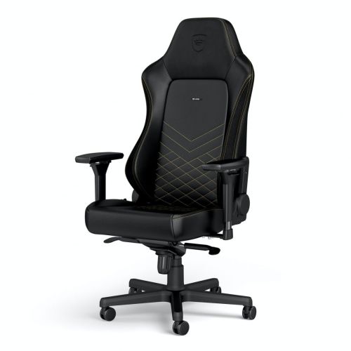 noblechairs HERO Gaming Chair - cold foam, steel armrests,  60mm casters, 150kg - black/gold (NBL-HRO-PU-GOL)