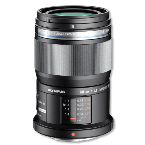 Olympus 60mm 1:2.8 MACRO BLACK M.ZUIKO DIGITAL (EM-M6028) Lense Micro FT (V312010BE001)