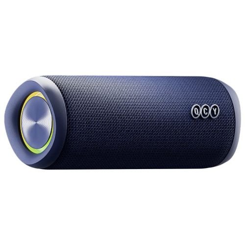 QCY SP7 Blue -  Portable Bluetooth Speaker w Stereo Sound 40W, Mic for Calls, RGB Light Show (QCY-SP7 Blue)