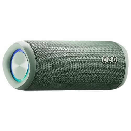 QCY SP7 Green -  Portable Bluetooth Speaker w Stereo Sound 40W, Mic for Calls, RGB Light Show (QCY-SP7 Green)