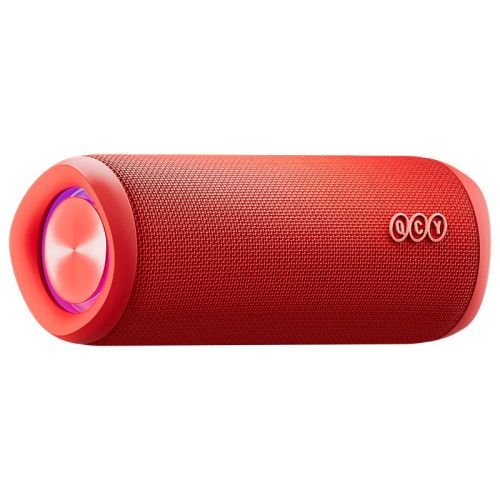 QCY SP7 Red -  Portable Bluetooth Speaker w Stereo Sound 40W, Mic for Calls, RGB Light Show (QCY-SP7 Red)